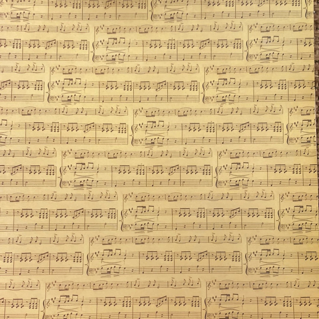 LAMINA- DECOSCRAPP-DECOUPAGE 30 x30 mixmedia Musica vintage