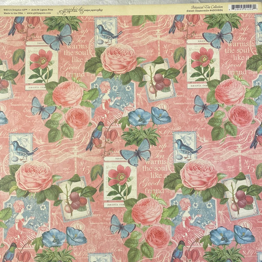 Lamina Graphic 45 Doble 30x30cm Scrapbooking USA - Botanical Tea collection