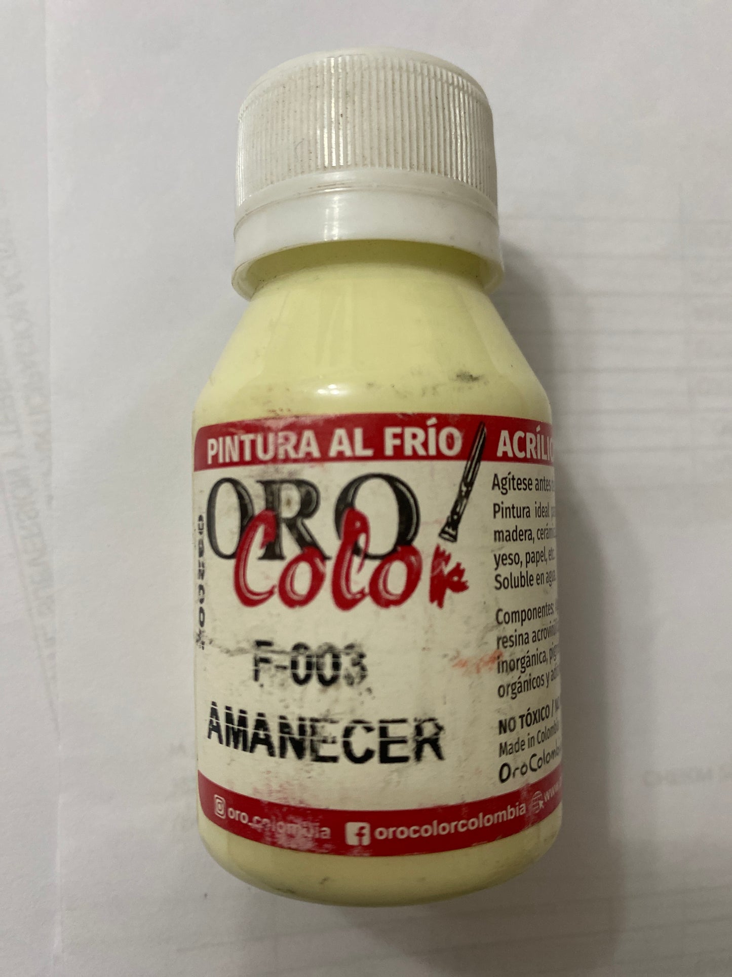PINTURA ACRÍLICA ORO COLOR 60 CC 55 AMANECER