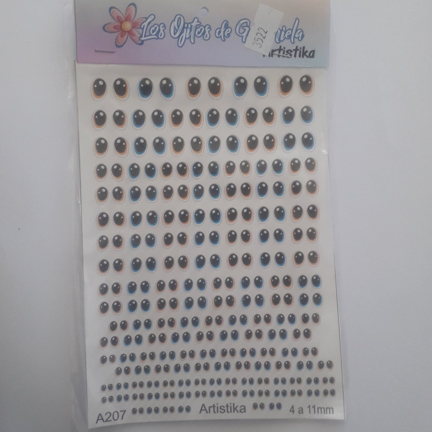 Ojitos adhesivos Gaby pequeños A207 4 a 11 mm