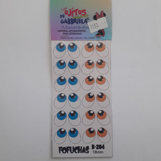 Ojitos adhesivos Gaby Fofuchas  B204 18mm
