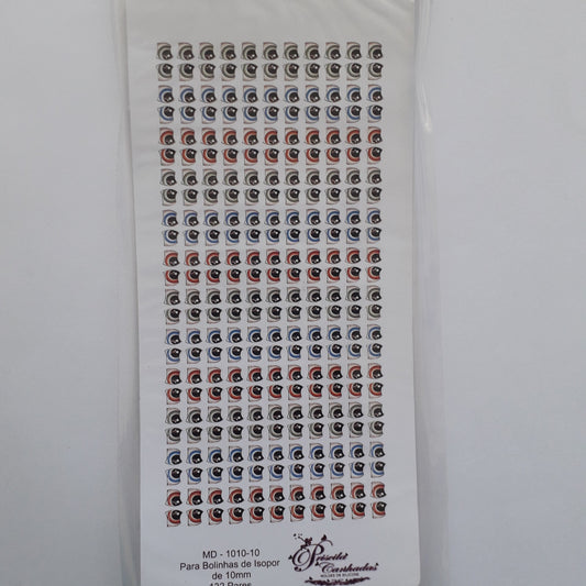 Ojitos adhesivos Priscila MD 1010-10 mm 132 pares