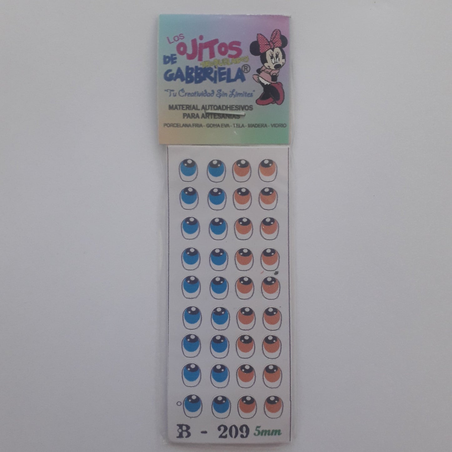 Ojitos adhesivos Gaby pequeños B209 5mm