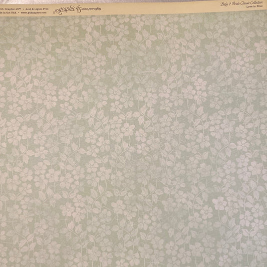 Lámina Graphic 45 Doble 30x30cm Scrapbooking USA - Baby 2 Bride 2