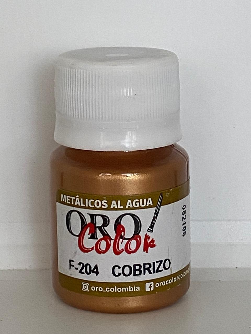 PINTURA METALICA AL AGUA ORO COLOR F204 COBRIZO