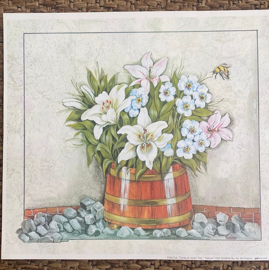 LAMINAS PARA DECOUPAGE FLORES 21 x 24 cm