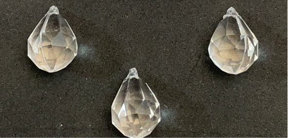 10- PRISMAS CRISTALES TRANSPARENTES 12,5 mm 7 U