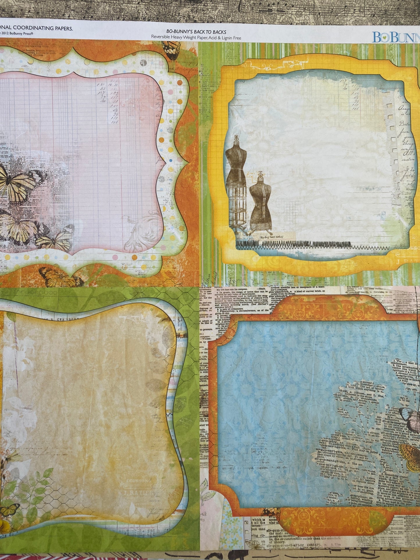 LAMINA- DECOSCRAPP-DECOUPAGE 30 x30 DOBLE CARA mixmedia