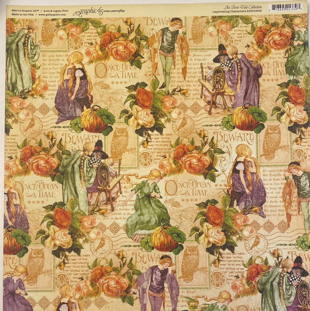 Lámina Graphic 45 Doble 30x30cm Scrapbooking USA - An Ferie Tale Collection