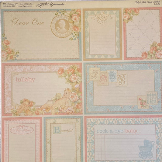 Lámina Graphic 45 Doble 30x30cm Scrapbooking USA - Baby 2 Bride 8