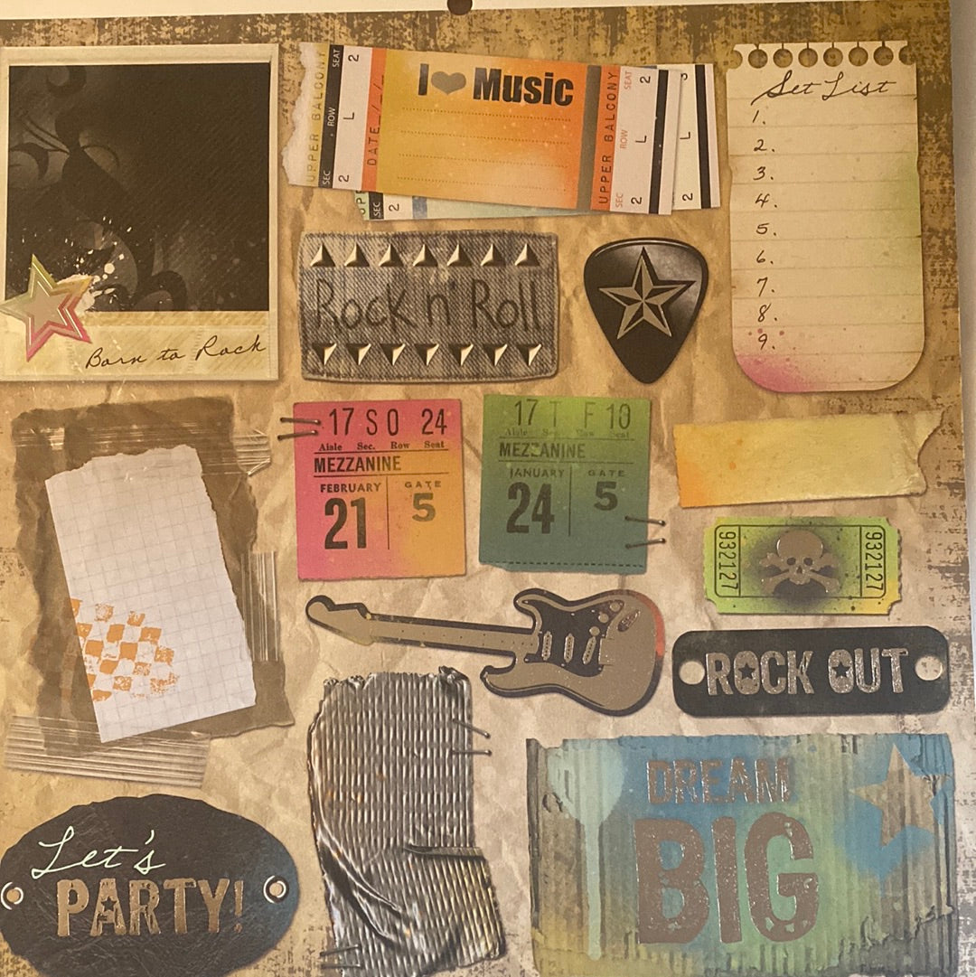 LAMINA- DECOSCRAPP-DECOUPAGE 30 x30  ROCK GLAMOUR