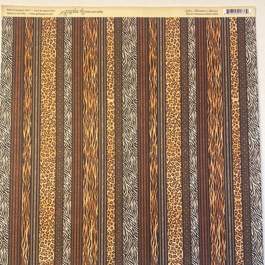 Lámina Graphic 45 Doble 30x30cm Scrapbooking USA - Safari Adventure Collection