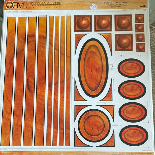 LAMINA-DECOSCRAPP-DECOUPAGE LÍNEA MADERA ML 30 x 30 cm