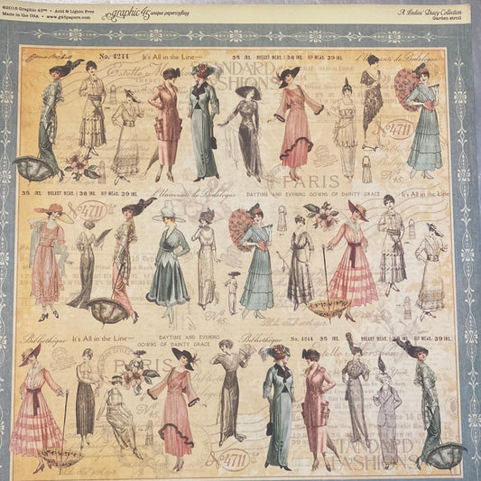 LAMINA Graphic 45 Doble 30x30cm Scrapbooking USA - A Ladies Diary 10