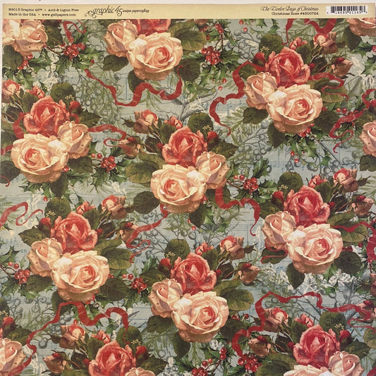 Lámina Graphic 45 Doble 30x30cm Scrapbooking USA - The Twelve days of Christmas Collection