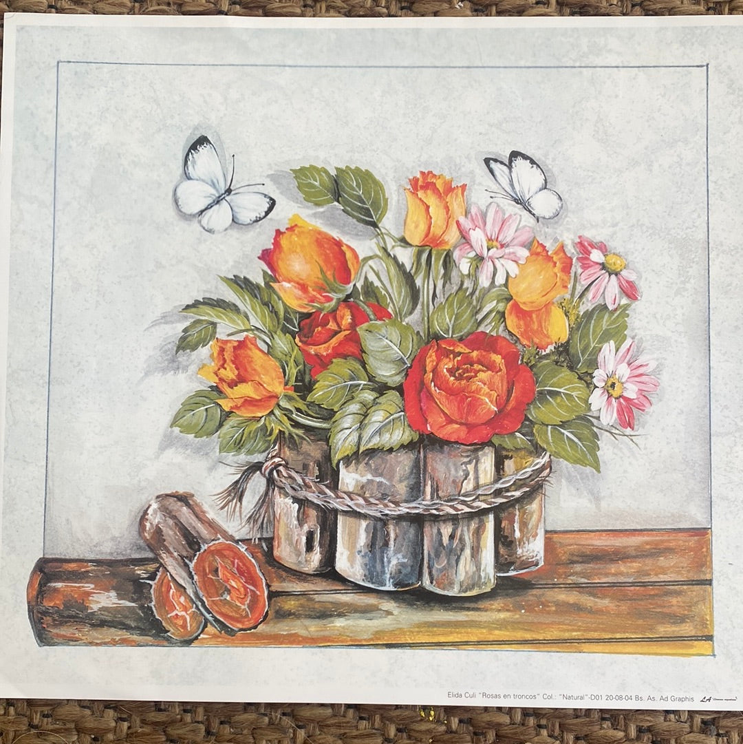 LAMINAS PARA DECOUPAGE FLORES 21 x 24 cm