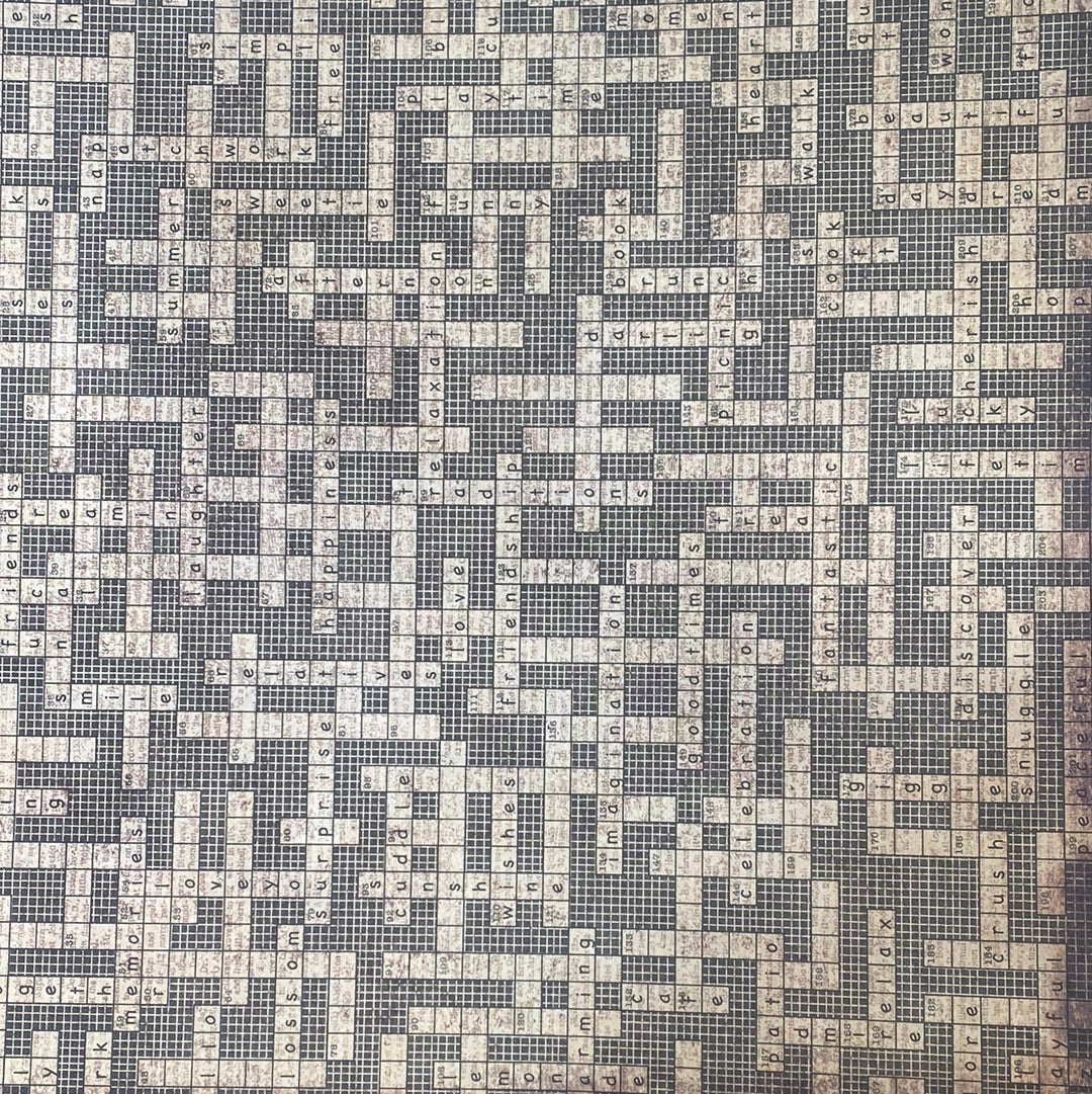 LAMINA- DECOSCRAPP-DECOUPAGE 30 x30 Letras Tipografía puzzle