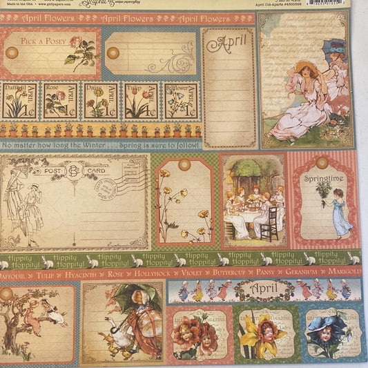 Lámina Graphic 45 Doble 30x30cm Scrapbooking USA - Place in time Collection