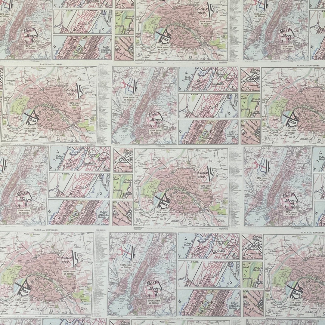 LAMINA DOBLE DECOSCRAPP-DECOUPAGE 30 x30 - CITY MAPS