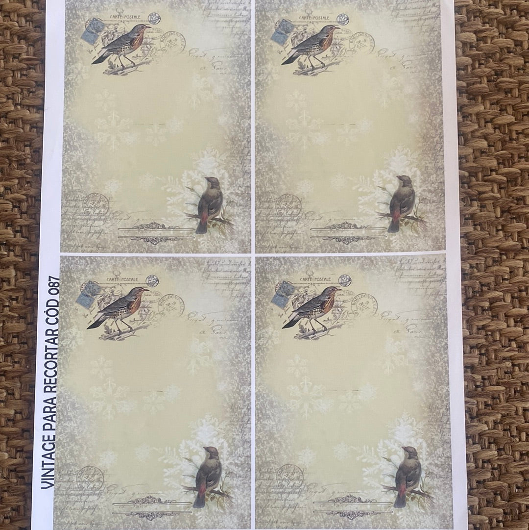 LAMINAS PARA DECOUPAGE 21 x 29 varios ave