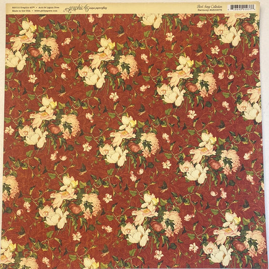 Lámina Graphic 45 Doble 30x30cm Scrapbooking USA - Bird Song Collection