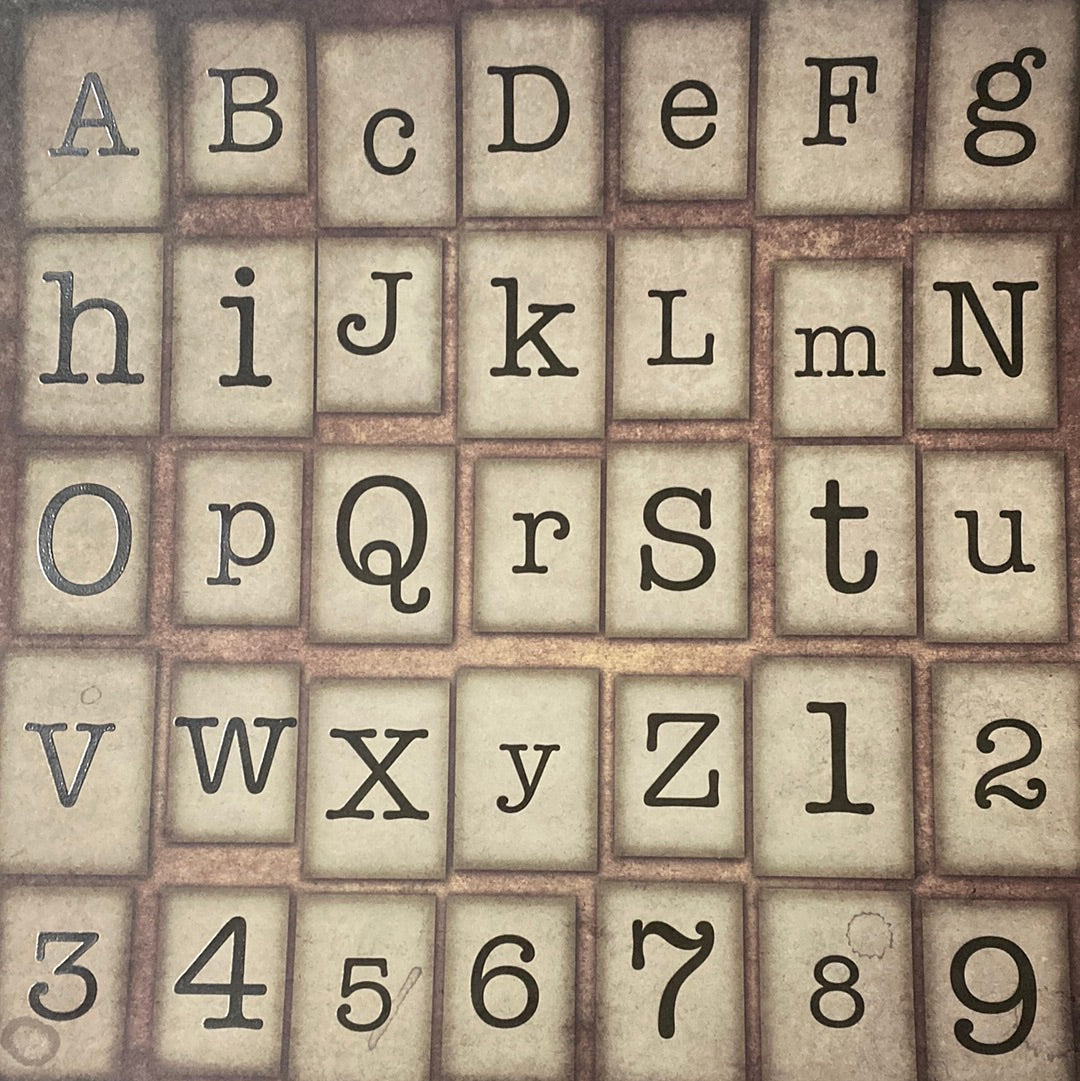 LAMINA- DECOSCRAPP-DECOUPAGE 30 x30 Letras Tipografía