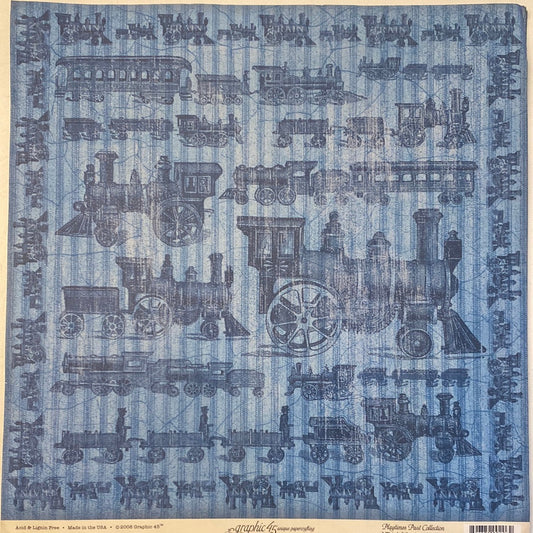 Lámina Graphic 45 Doble 30x30cm Scrapbooking USA - Playtimes Past Collection