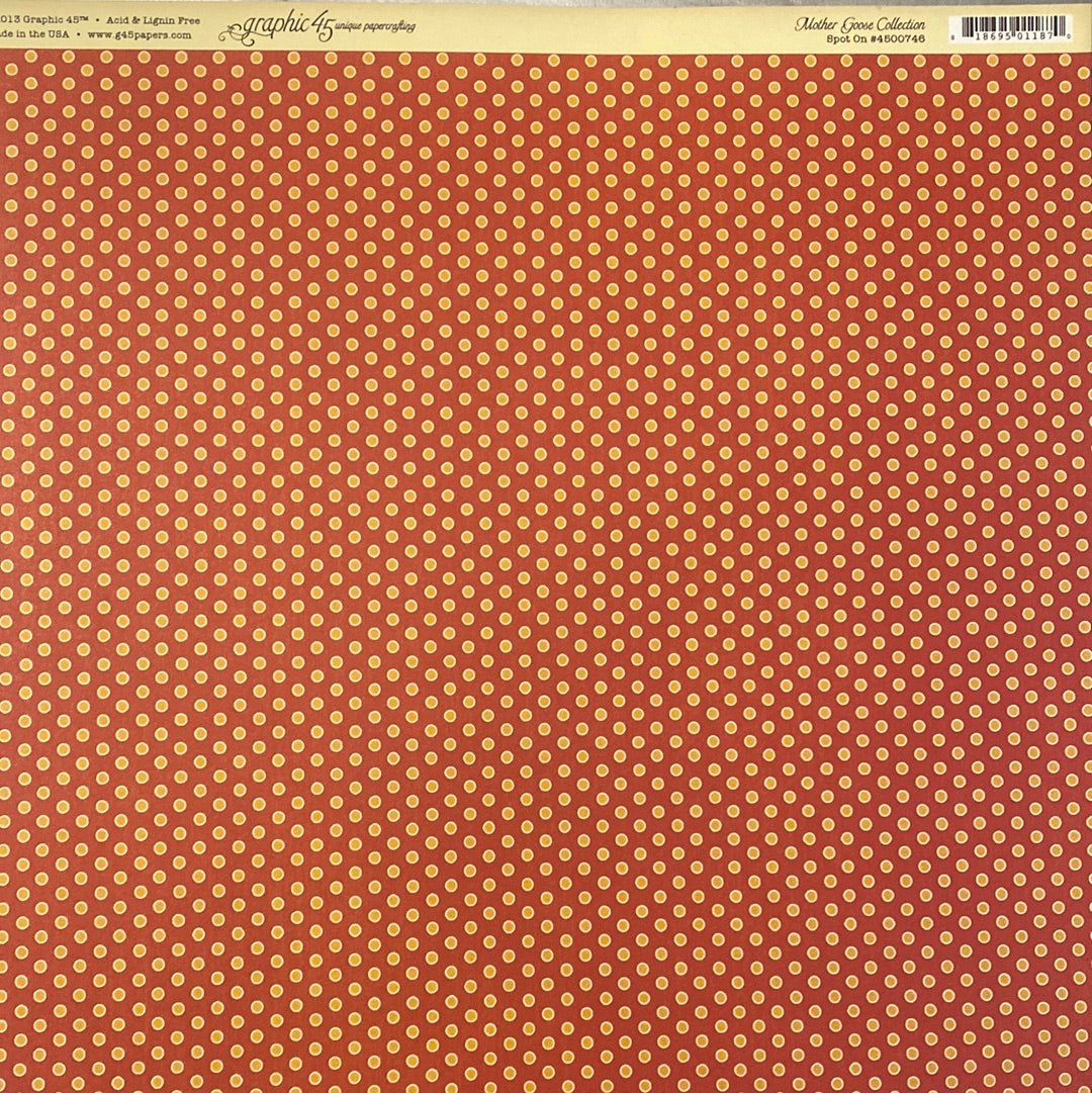 Lamina Graphic 45 Doble 30x30cm Scrapbooking USA - Mother  Goose Collection