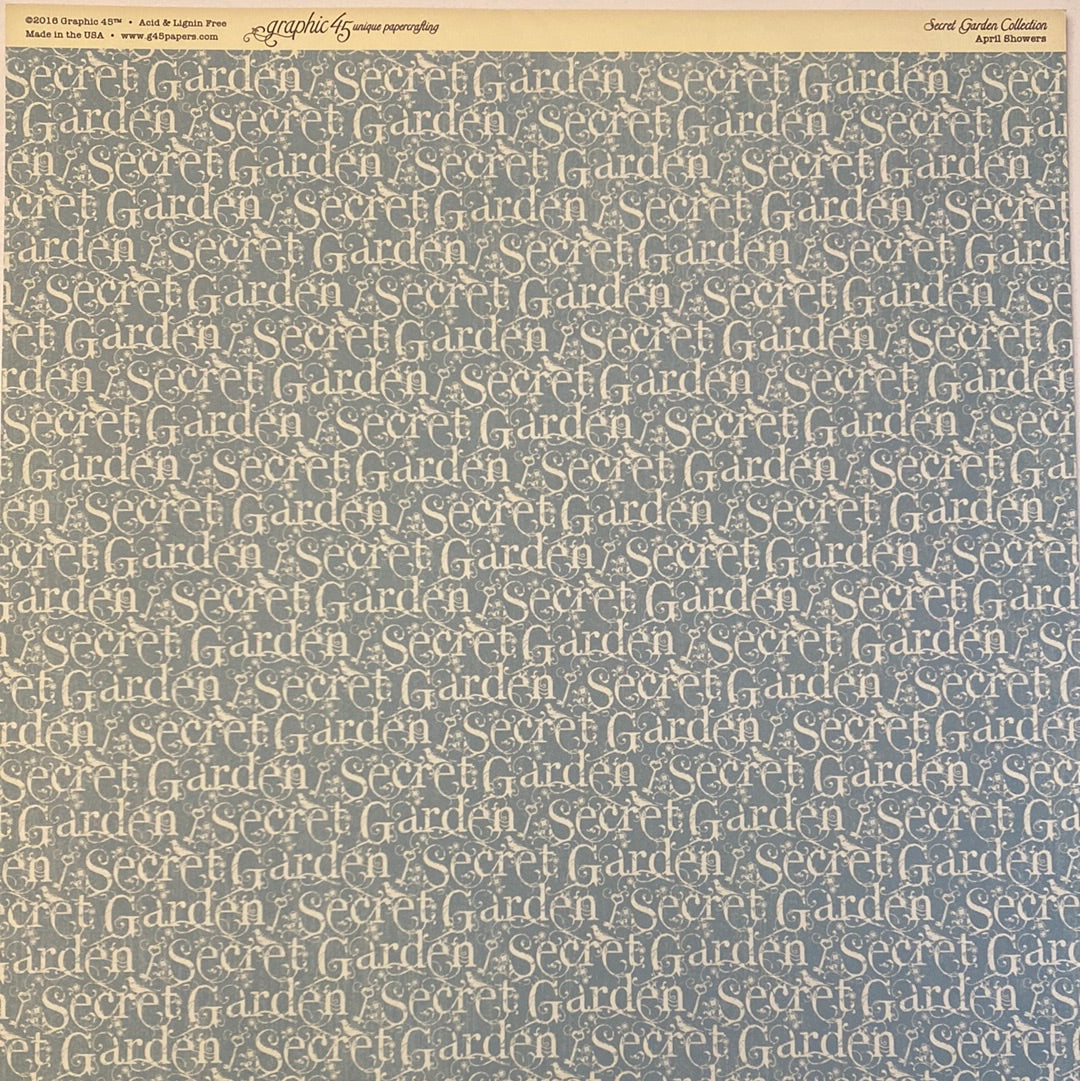 Lámina Graphic 45 Doble 30x30cm Scrapbooking USA - Secret Garden Collection