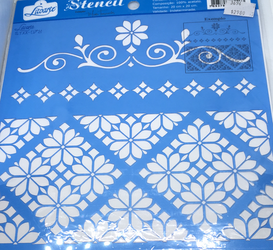 STENCIL LITOARTE 20 x 20 ENCAJES
