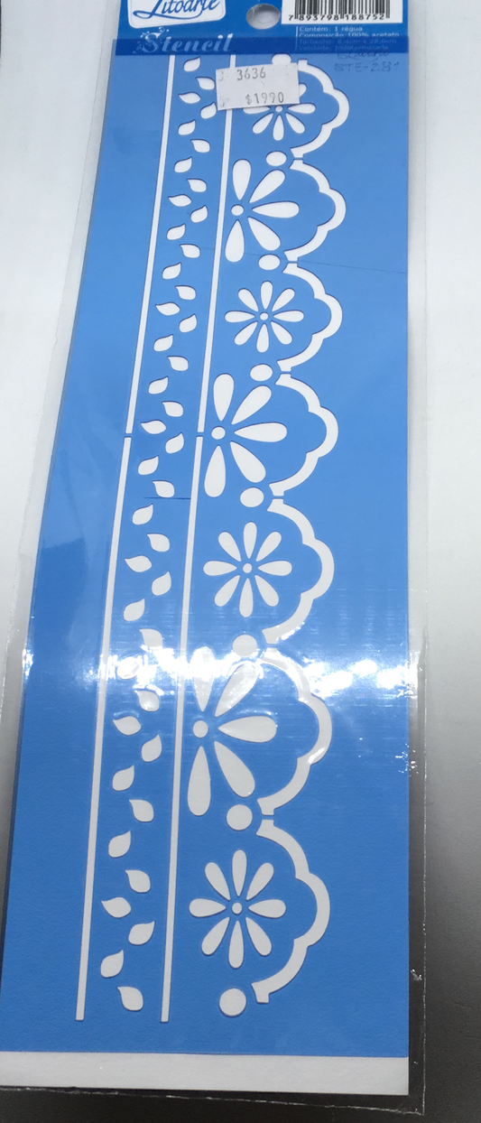 STENCIL LITOARTE 29x8.4 ENCAJE