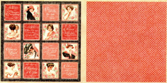 Lámina Graphic 45 Doble 30x30cm Scrapbooking USA - Mon Amour 8
