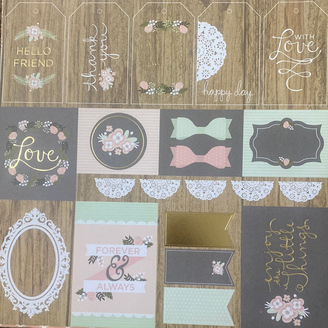 LAMINA DECOSCRAPP-DECOUPAGE 30 x30 -VARIAS CON APLICACIONES GLITER