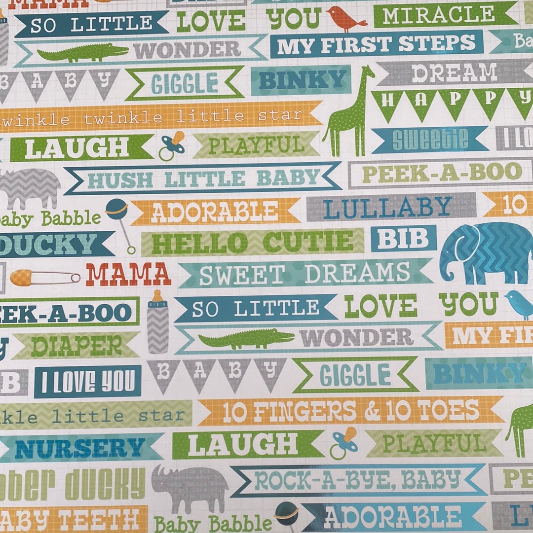 LAMINA DECOSCRAPP-DECOUPAGE 30 x30 VARIOS FONDOS -BABY BOY STACK -BRILLANTE