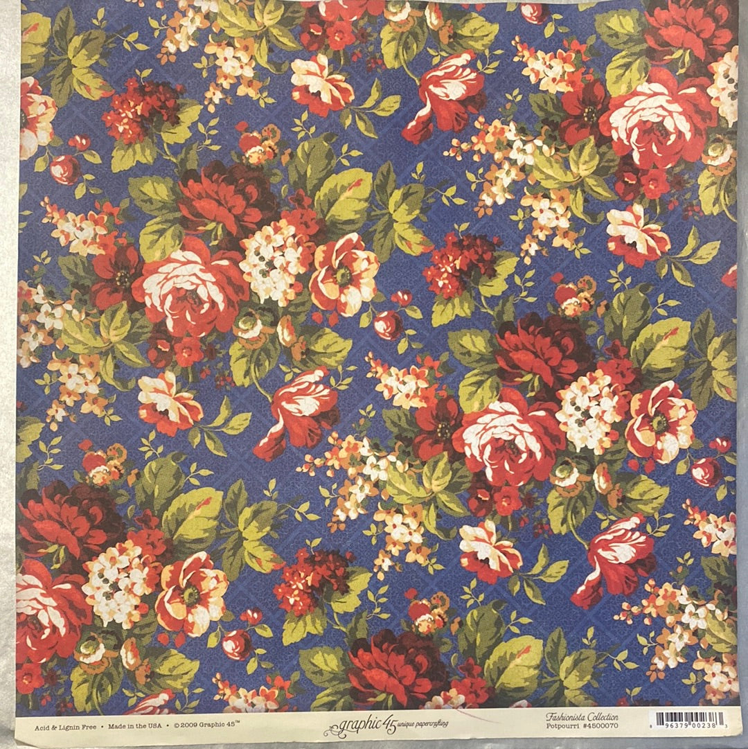 Lamina Graphic 45 Doble 30x30cm Scrapbooking USA - Fashionista Collection