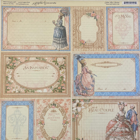 Lámina Graphic 45 Doble 30x30cm Scrapbooking USA - Gilded Lily 8