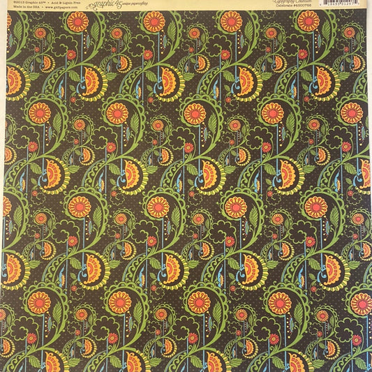 Lámina Graphic 45 Doble 30x30cm Scrapbooking USA - Typography Collection