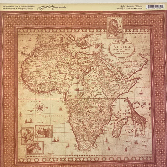 Lámina Graphic 45 Doble 30x30cm Scrapbooking USA - Safari Adventure Collection