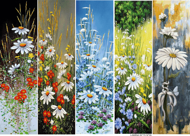 LAMINAS PARA SUBLIMAR 50 x 100 MARGARITAS ENSUEÑO DORADO ARGENTINAS