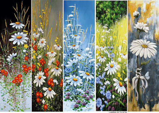 LAMINAS PARA SUBLIMAR 50 x 100 MARGARITAS ENSUEÑO DORADO ARGENTINAS
