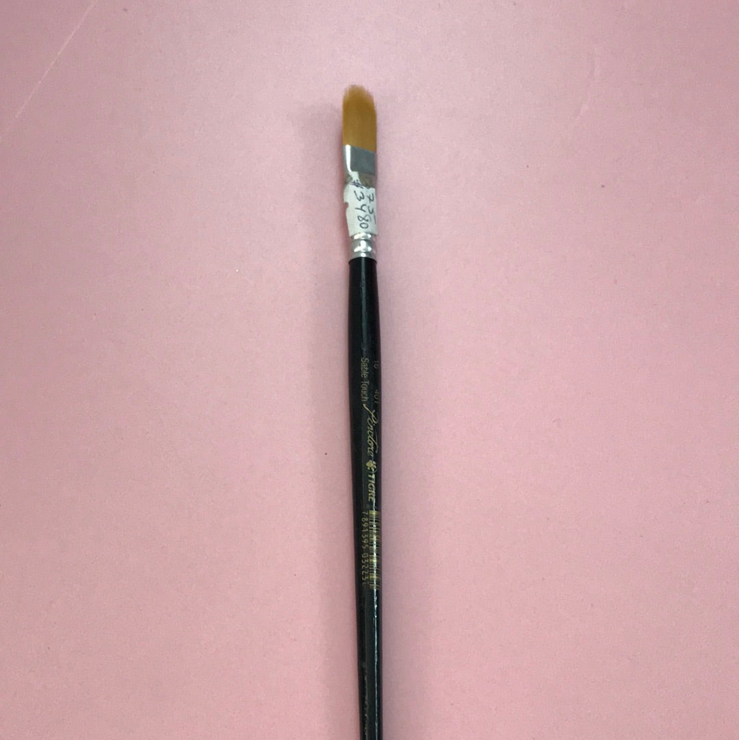 Nro 16- PINCEL RAKE NEGRO N16 TIGRE SERIE 401 LENGUA DE GATO O FILBERT