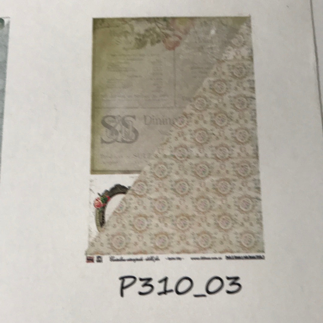 Lámina Doble Faz  Titina colección Rosas y más Rosas Nro 3310-3 32x47 cm Scrapbooking-Rosas y más rosas 3