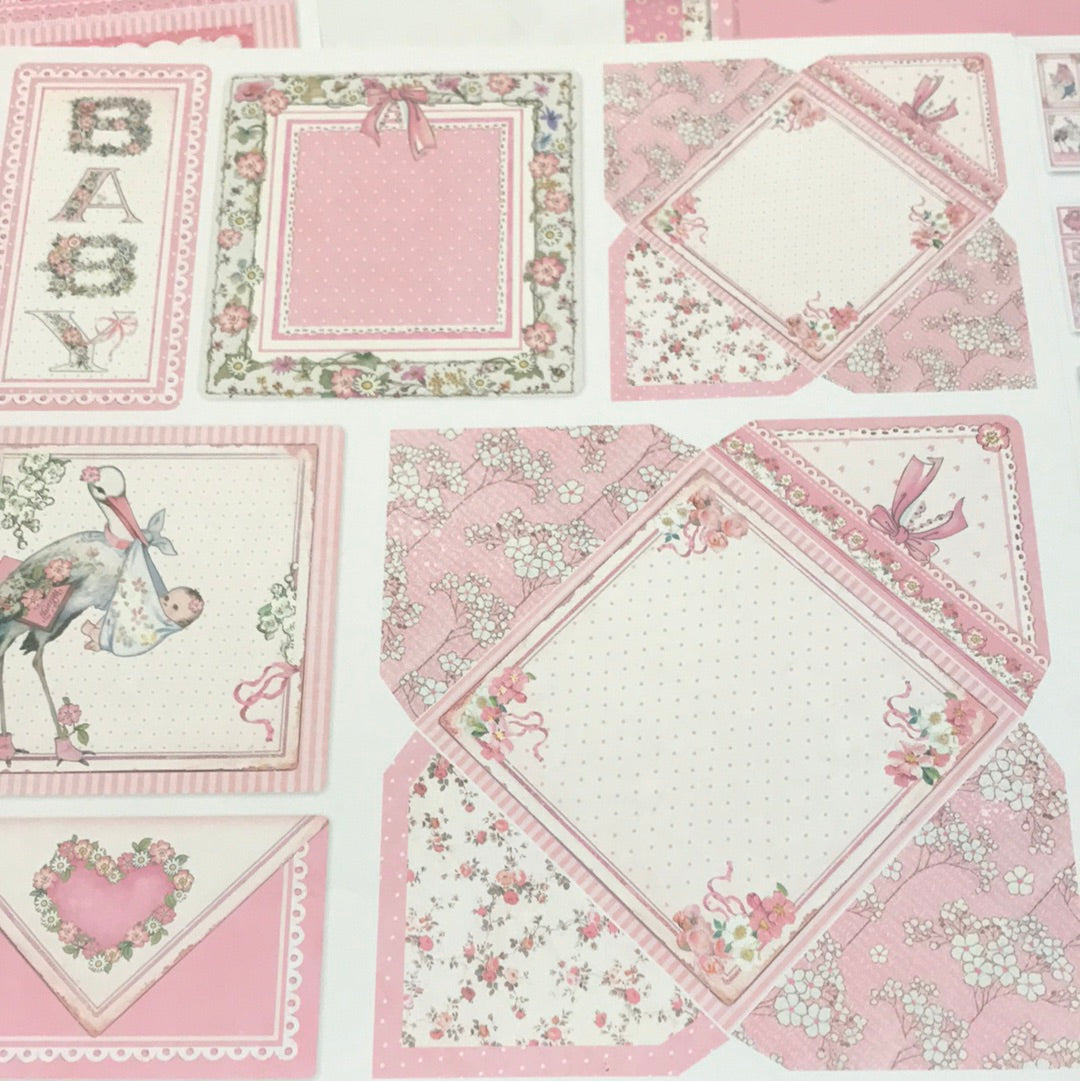 LAMINAS STAMPERIA  DOBLES PARA SCRAP BABY GIRL