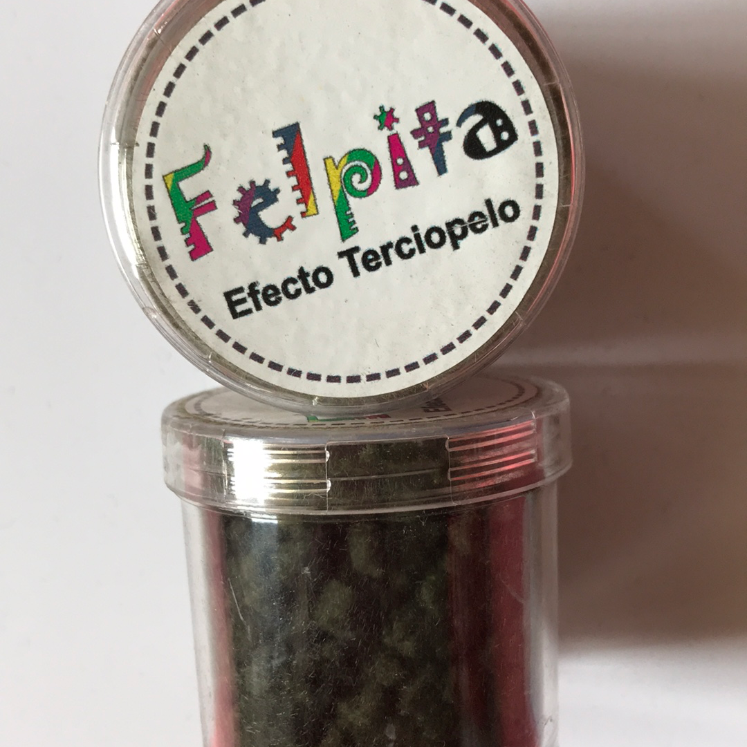 FELPITA EN POLVO EFECTO TERCIOPELO.VERDE MUSGO 60cc