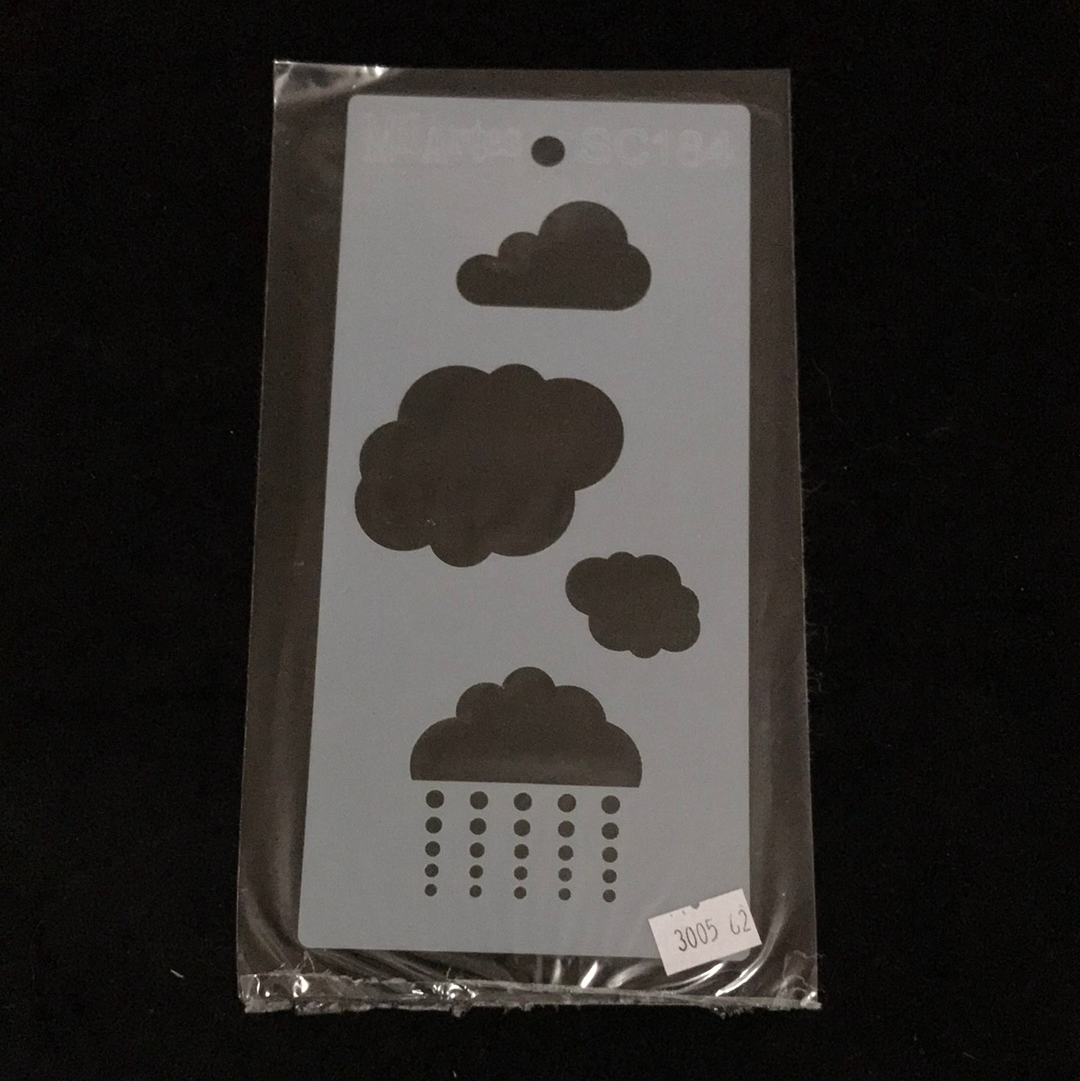 STENCIL 10 x 20 Nubes y lluvia Milartes
