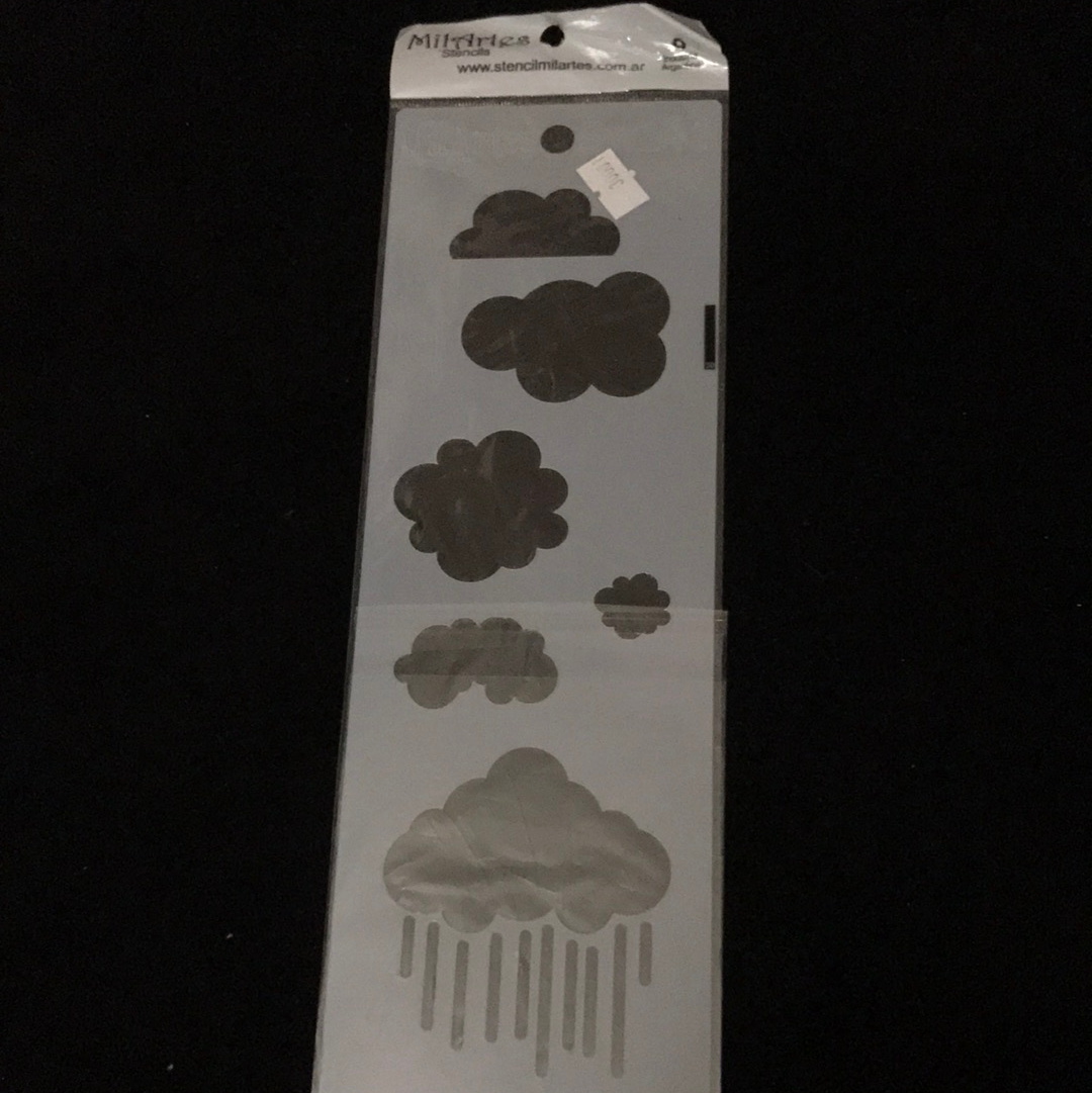 STENCIL 10 x 30 MILARTES NUBES Y LLUVIA