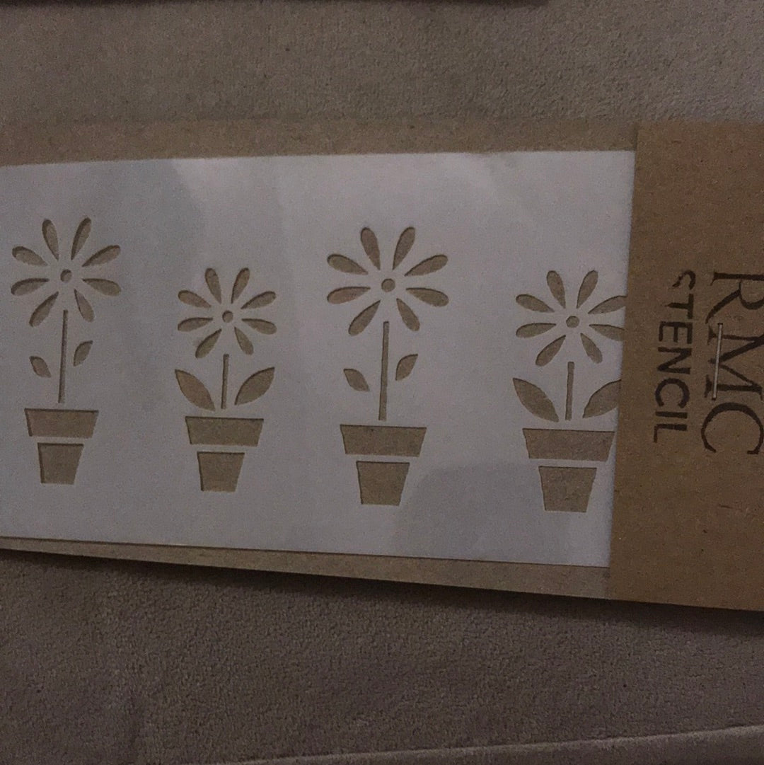 STENCIL 7X15 FLOR EN MACETERO