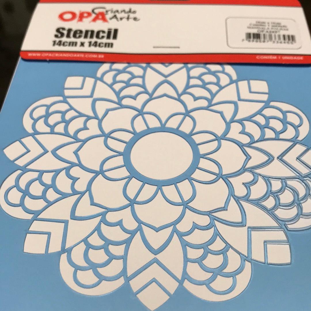 STENCIL 14X14 MANDALA FOHAS 2697 OPA