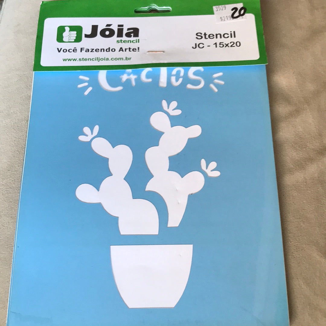 STENCIL 15 x 20 CACTUS JOIA BRASIL