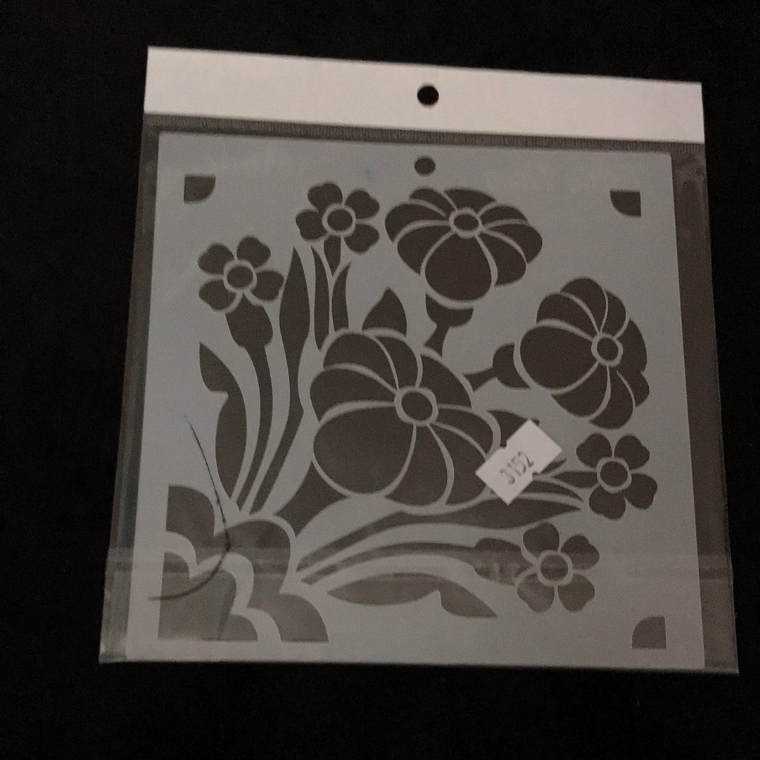 STENCIL 15 x15 MILARTES FLORES/ESQUINAS